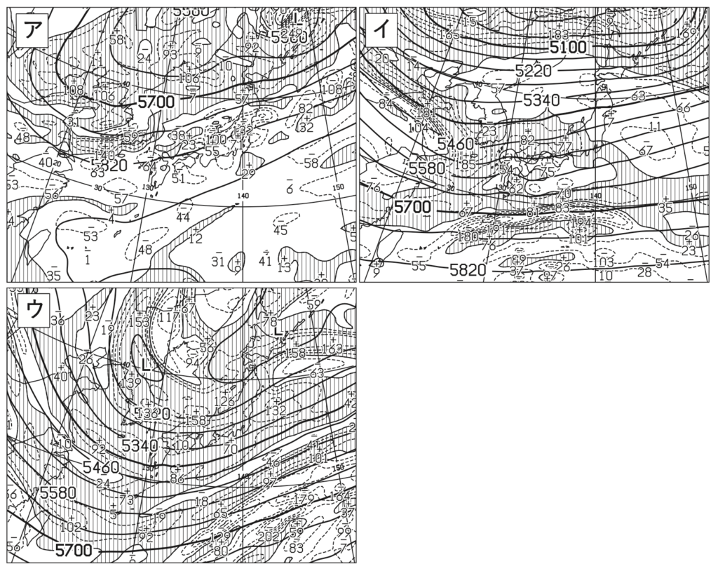 500hPa高度・渦度解析図