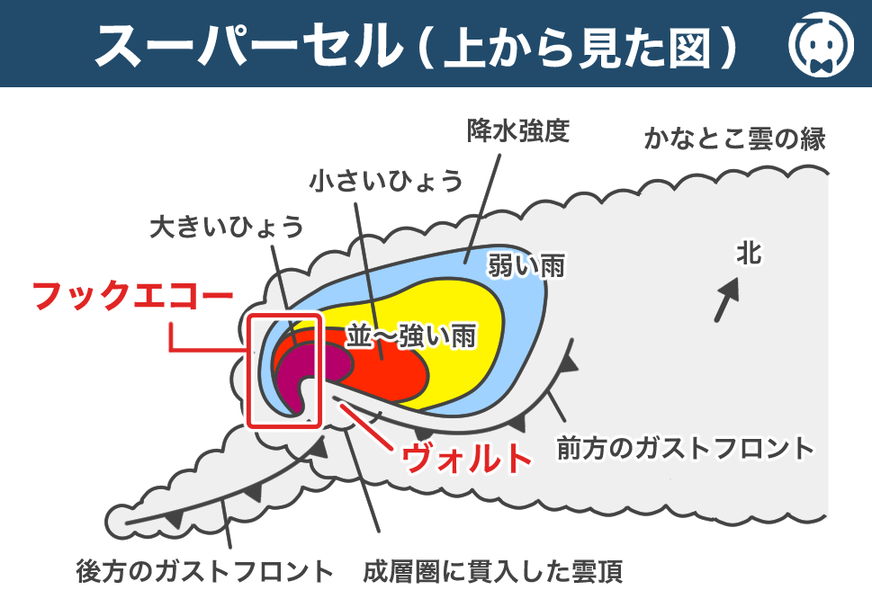 スーパーセル（上から見た図）